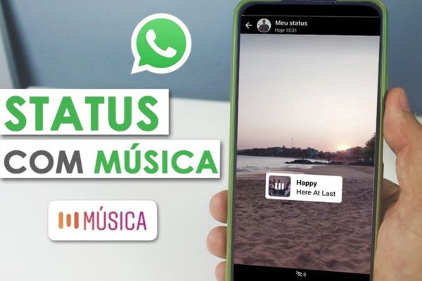 como colocar música no status do whatsapp